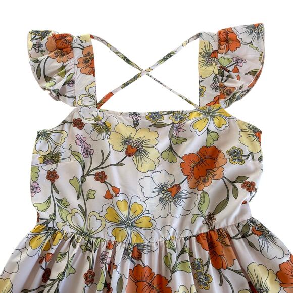 BOG Collective Lottie & Holly Blush & Rust Fit and Flare Tiered Mini Dress Small - Picture 2 of 8